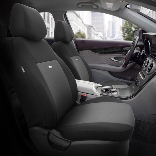 Καλύμματα Αυτοκινήτου Otom Flex Design Universal Βαμβακερό Ύφασμα Rachel Σετ Εμπρός / Πίσω 10 Τεμαχίων Μαύρο FLX-101