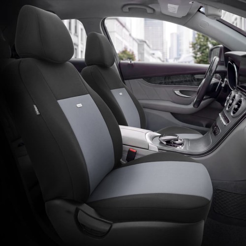 Καλύμματα Αυτοκινήτου Otom Flex Design Universal Βαμβακερό Ύφασμα Rachel Σετ Εμπρός / Πίσω 10 Τεμαχίων Μαύρο / Γκρι FLX-102