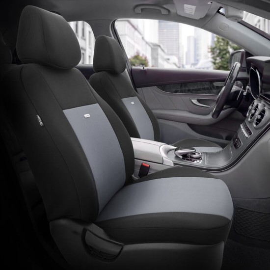 Καλύμματα Αυτοκινήτου Otom Flex Design Universal Βαμβακερό Ύφασμα Rachel Σετ Εμπρός / Πίσω 10 Τεμαχίων Μαύρο / Γκρι FLX-102
