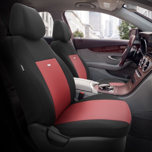 Καλύμματα Αυτοκινήτου Otom Flex Design Universal Βαμβακερό Ύφασμα Rachel Σετ Εμπρός / Πίσω 10 Τεμαχίων Μαύρο / Μπορντό FLX-105