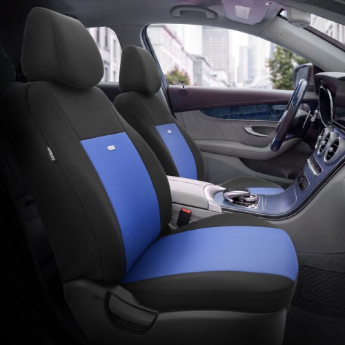 Καλύμματα Αυτοκινήτου Otom Flex Design Universal Βαμβακερό Ύφασμα Rachel Σετ Εμπρός / Πίσω 10 Τεμαχίων Μαύρο / Μπλε FLX-107