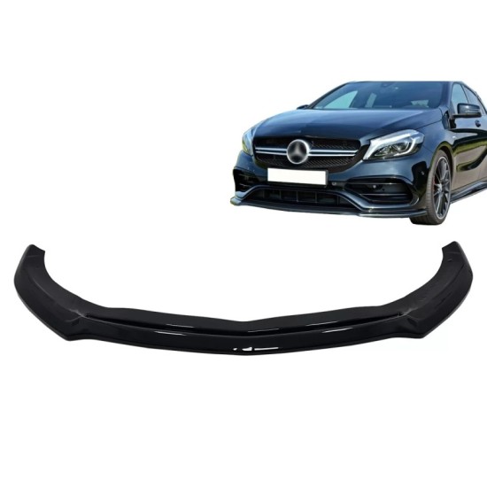 Μπροστινό Spoiler Για Mercedes-Benz A-Class W176 15-18 Facelift A45 Amg Μαύρο Γυαλιστερό 1 Τεμάχιο