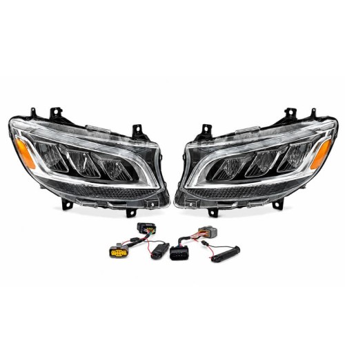 Μπροστινά Φανάρια Set Για Mercedes-Benz Sprinter W907 2018-2023  Μαύρα Full Led Carner