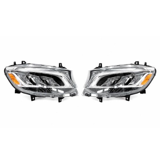 Μπροστινά Φανάρια Set Για Mercedes-Benz Sprinter W907 2018-2023  Μαύρα Full Led Carner
