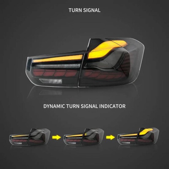 Πισινά Φανάρια Set Για Bmw 3 F30 11-18 Sedan M4 Look OLed Dynamic Start Up Smoke Vland