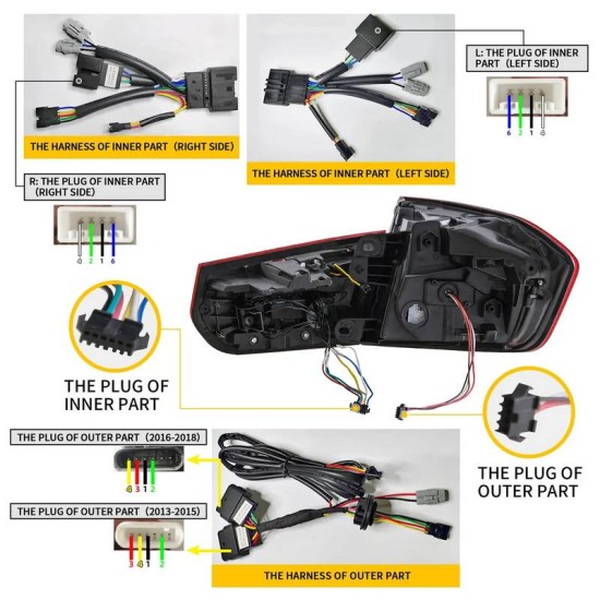 Πισινά Φανάρια Set Για Bmw 3 F30 11-18 Sedan M4 Look OLed Dynamic Start Up Smoke Vland
