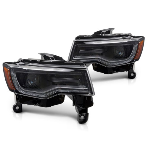 Μπροστινά Φανάρια Set Για Jeep Grand Cherokee 14-21 WΚ2 DRL Led Tube Μαύρα Manual
