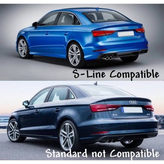 Diffuser Πίσω Προφυλακτήρα Για A3 8V Facelift 16-20 Sedan / Cabrio RS Look Για S-Line Προφυλακτήρα Από Abs Πλαστικό