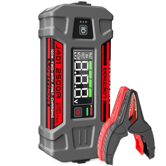 Εκκινητής Μπαταριών Αυτοκινήτου, Powerbank, Φακός Led 3 Σε1 Lokithor J401 12 Volt 2500A 74Wh
