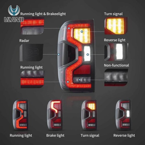 Πισινά Φανάρια Set Για Ford Ranger T9 2022+ Full Led Clear VLand