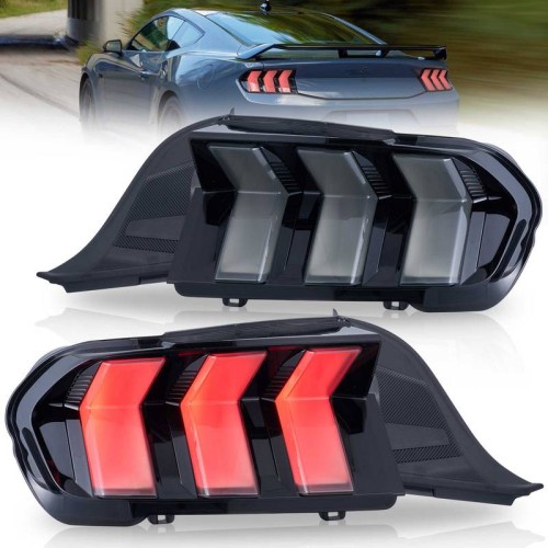 Πισινά Φανάρια Set Για Ford Mustang S650 2024-2026 Full Led Smoke Με Πορτοκαλί Φλας VLand