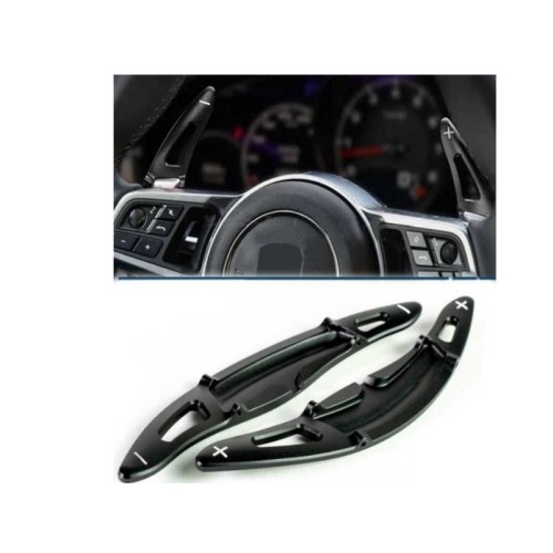 Paddles Shift Αλουμινίου Για Porsche Panamera 17+ / Macan 14+ / Cayenne 15+ / Boxter 718 16+ / Carrera 911 16+ Μαύρα 2 Τεμάχια