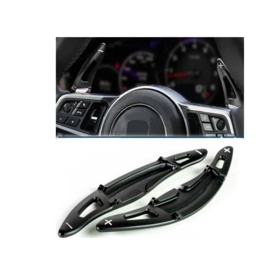 Paddles Shift Αλουμινίου Για Porsche Panamera 17+ / Macan 14+ / Cayenne 15+ / Boxter 718 16+ / Carrera 911 16+ Μαύρα 2 Τεμάχια