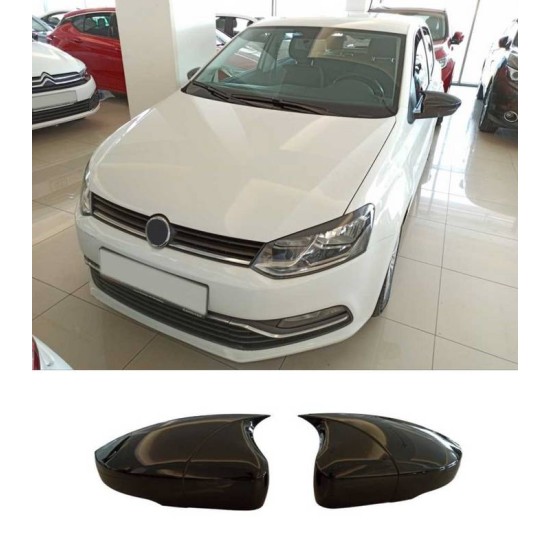 Καπάκια Καθρεφτών Για VW Polo 6R 09-17 M4 Look Μαύρο Γυαλιστερό 2 Τεμάχια