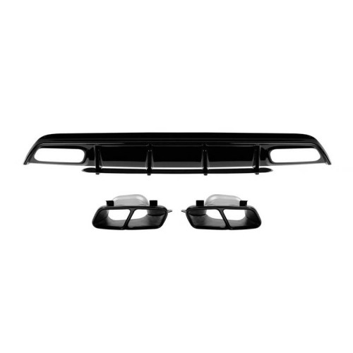Diffuser Πίσω Προφυλακτήρα Για Mercedes-Benz A-Class W176 15-18 A45 Amg Look Με Μπούκες Μαύρες -00---00-