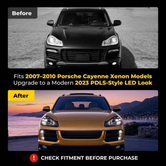 Μπροστινά Φανάρια Set Για Porche Cayenne 957 07-10 Upgrade 2023 Matrix Style LED