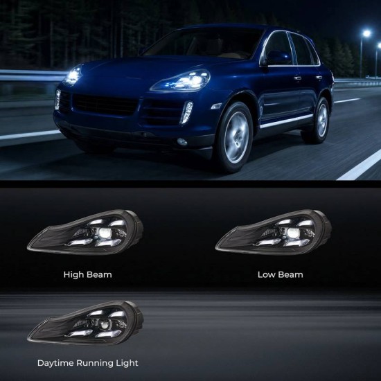Μπροστινά Φανάρια Set Για Porche Cayenne 957 07-10 Upgrade 2023 Matrix Style LED