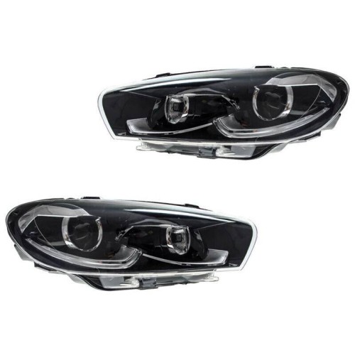 Μπροστινά Φανάρια Set Για Vw Scirocco 08-17 Xenon Upgrade Facelift Look Full Led DRL Black