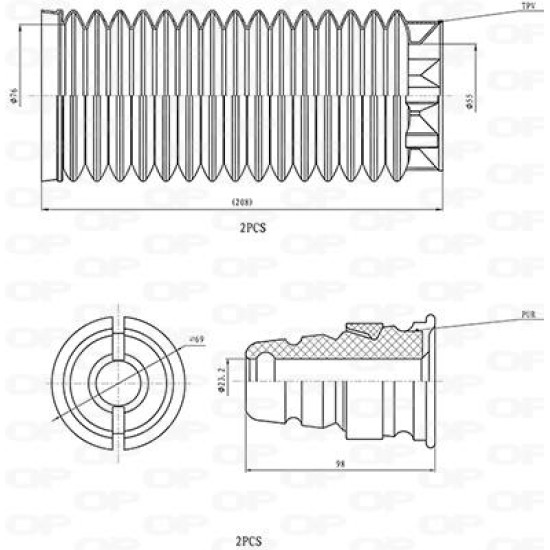 ΚΙΤ ΠΡΟΣΤΑΣΙΑΣ ΣΚΟΝΗΣ CITROEN C4 Grand Picasso II (DA)-Open Parts-DCK5123.04