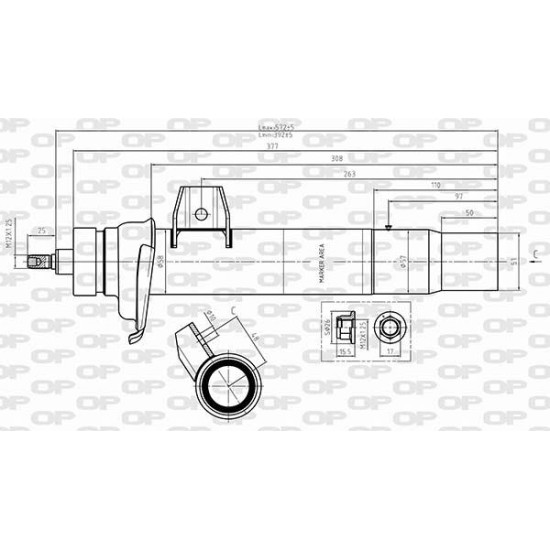 ΑΜΟΡΤΙΣΕΡ ΕΜ BMW 1 (F20) , 3 (F30)-Open Parts-SAB8643.31