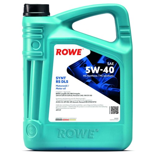 ΛΙΠΑΝΤΙΚΟ HIGHTEC SYNT RS DLS SAE 5W-40 (4x5 Lt)-ROWE-RW20307005099