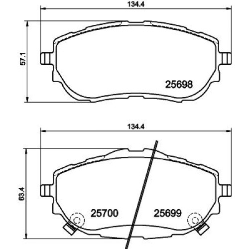 TAKAKIA EM TOYOTA AURIS 12- , COROLLA 13--Hella Pagid-HL8DB355020281