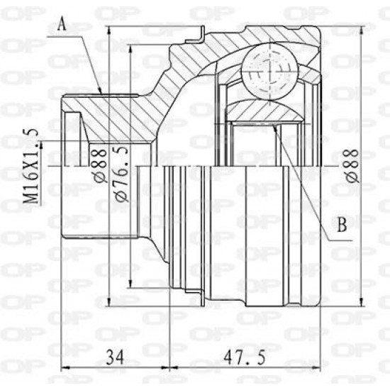 ΜΠΙΛΙΟΦΟΡΟΣ ΙΜΙΑΞΩΝΙΟΥ AUDI A4 Allroad B8 (8KH)-Open Parts-CVJ5843.10