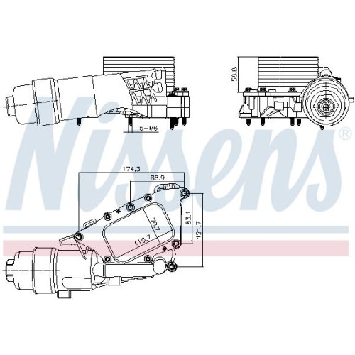 ΒΑΣΗ ΦΙΛΤΡΟΥ ΛΑΔΙΟΥ ΚΑΙ ΨΥΓΕΙΟ MINI COOPER (F55)-Nissens-NS91385