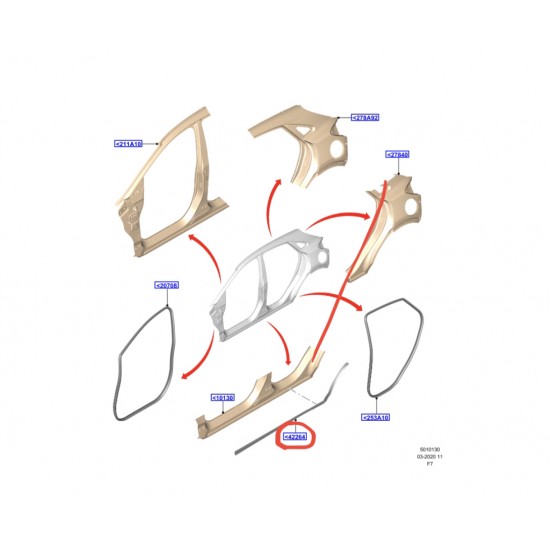 ΛΑΣΤΙΧΟ ΠΟΡΤΑΣ ΠΙΣΩ ΑΡΙΣΤΕΡΟ FORD PUMA 2019-2416846