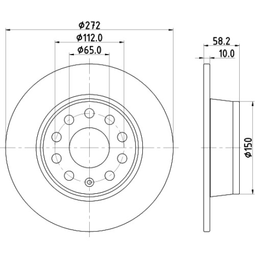 ΔΙΣΚΟΠΛΑΚΑ ΤΕΜ ΟΠ KAROQ , T-ROC , Q2  (272mm)-Hella Pagid-HL8DD355131811