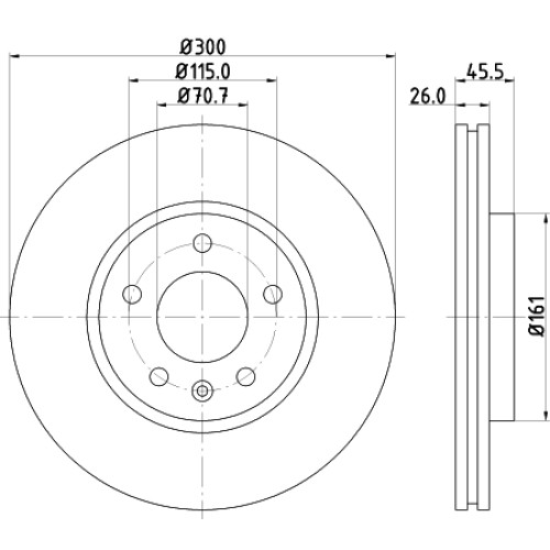 ΔΙΣΚΟΠΛΑΚΕΣ ΣET ΕΜ A-J 16" (300mm)-Hella Pagid-HL8DD355116591