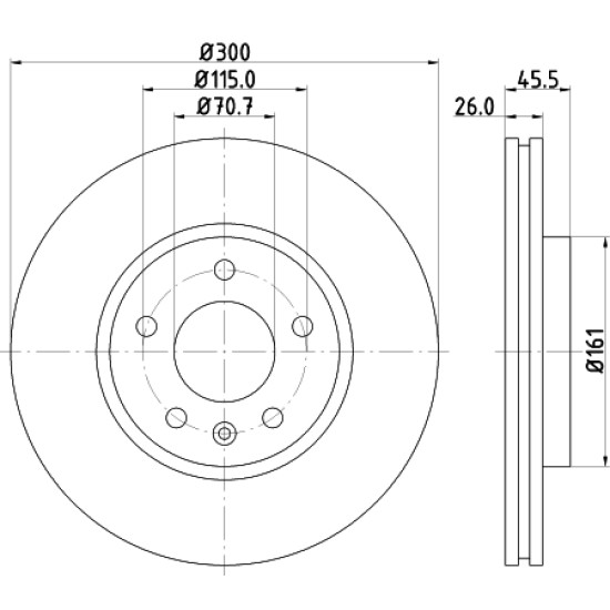ΔΙΣΚΟΠΛΑΚΕΣ ΣET ΕΜ A-J 16" (300mm)-Hella Pagid-HL8DD355116591