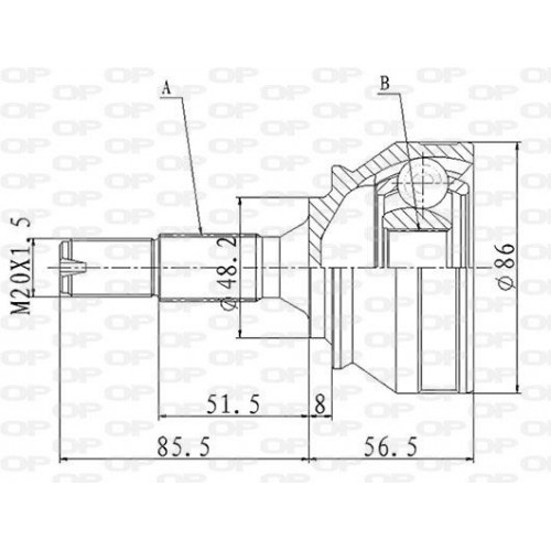 ΜΠΙΛΙΟΦΟΡΟΣ ΙΜΙΑΞΩΝΙΟΥ CITROEN C3 / C3 ORIGIN III (SX)-Open Parts-CVJ5866.10