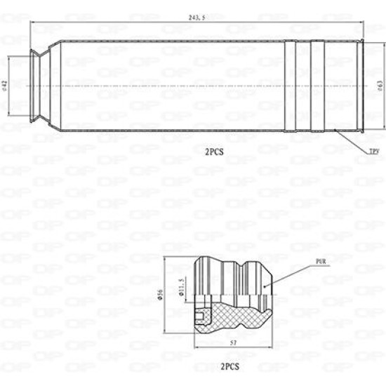 ΚΙΤ ΠΡΟΣΤΑΣΙΑΣ ΣΚΟΝΗΣ OPEL ASTRA J (P10)-Open Parts-DCK5126.04