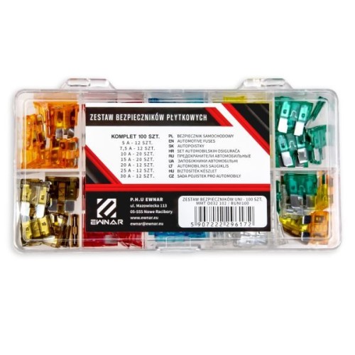 ΣΕΤ ΑΣΦΑΛΕΙΩΝ 100 pcs (10A - 20 15A - 20 20A - 12  25A - 12 30A - 12 5A - 12 7,5A - 12) STANDARD