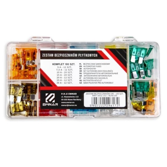 ΣΕΤ ΑΣΦΑΛΕΙΩΝ 100 pcs (10A - 20 15A - 20 20A - 12  25A - 12 30A - 12 5A - 12 7,5A - 12) STANDARD
