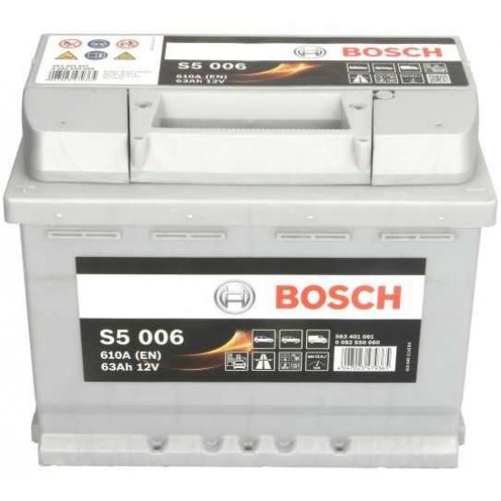 ΜΠΑΤΑΡΙΑ BOSCH S5006 ΑΡ 12V 63A 610cca (242x175x190)