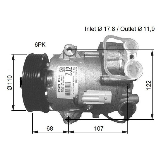 ΚΟΜΠΡΕΣΕΡ A/C OPEL ΑSTRA-J MERIVA-B A13DTE A17DTC TO -B-1618422N