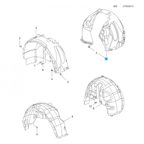 ΓΝΗΣΙΟΣ ΘΟΛΟΣ ΠΛΑΣΤΙΚΟΣ ΕΜΠΡΟΣ ΔΕΞΙΟΣ OPEL ADAM-1101191