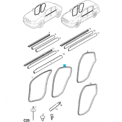 ΕΛΑΣΤΙΚΟ ΠΟΡΤΑΣ ΠΙΣΩ APΙΣΤΕΡΑ+ΔΞΞΙΑ OPEL VECTRA-C F69 MAYPO-5157165