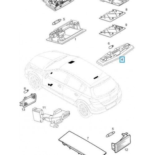 ΠΛAΦONIEPA ΠIΣΩ OPEL ASTRA-H MAYPH