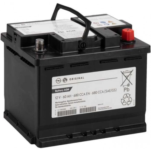 ΜΠΑΤΑΡΙΑ OPEL AGM 12V 60A 680cca  (START/STOP) (242x175x190)-13502000