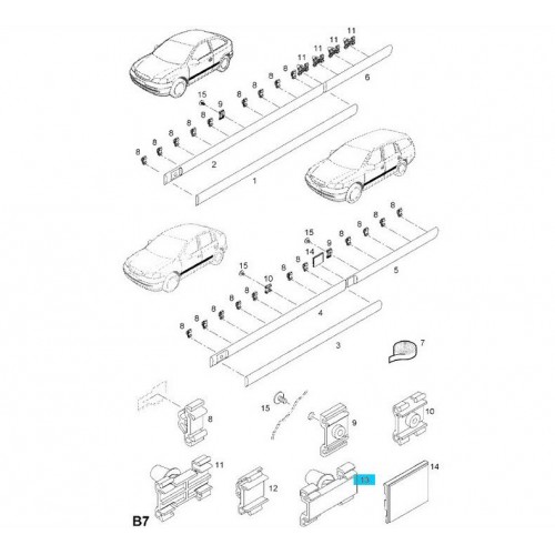 ΚΛΙΠΣ PVC ΟΠ ΦΤΕΡΟΥ OPEL ASTRA-G-172017