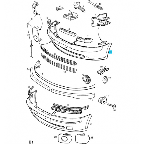 ΓΝΗΣΙΟΣ ΠPOΦΥΛΑΚΤΗΡΑΣ  EMΠΡΟΣ OPEL VECTRA-B (-F/L) TO -W