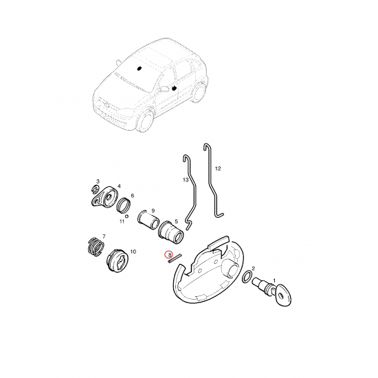 AΣΦAΛEIA KΛEIΔ EMΠ ΠOPTAΣ  OPEL CΟRSA-C CORSA-B-90540597
