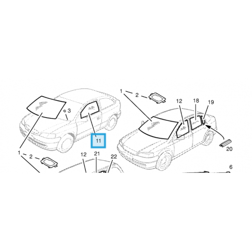 ΓΝΗΣΙΟ ΔΕΞΙ ΤΖΑΜΙ ΕΜΠΡΟΣ ΠΟΡΤΑΣ OPEL ASTRA-G 3ΘΥΡΟ 1998-2003