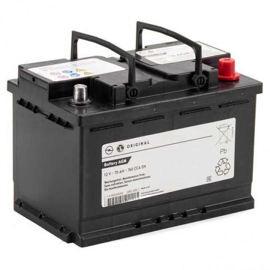 ΜΠΑΤΑΡΙΑ OPEL AGM 12V 70A 760cca (START/STOP) (278x175x190)-95530555