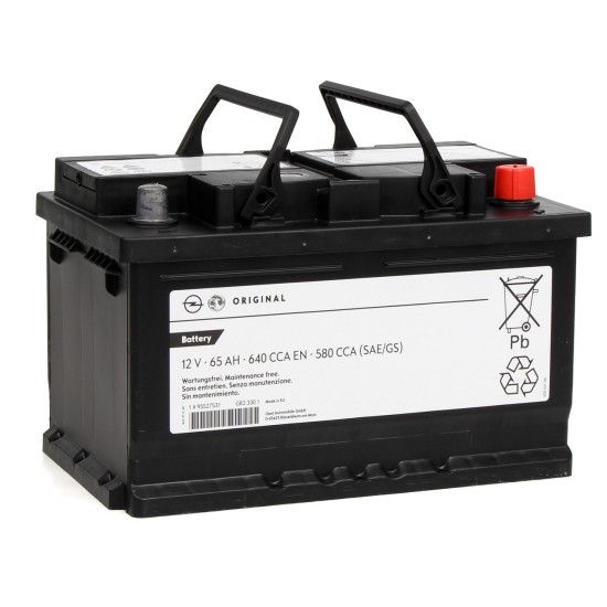 ΓΝΗΣΙΑ ΜΠΑΤΑΡΙΑ OPEL 12V 65A 640cca (278x175x175 )-95530725