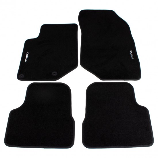 ΣΕΤ ΠΑΤΑΚΙΑ CORSA-F ΜΑΥΡΑ (4τεμ.) (VELOUR) - 9833756480 