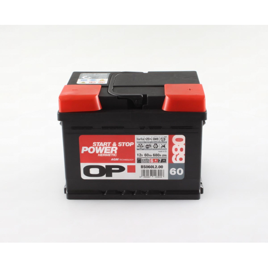 ΜΠΑΤΑΡΙΑ OP AGM START&ST POWER 12V 60A 680cca (242x175x190) ΔΞ